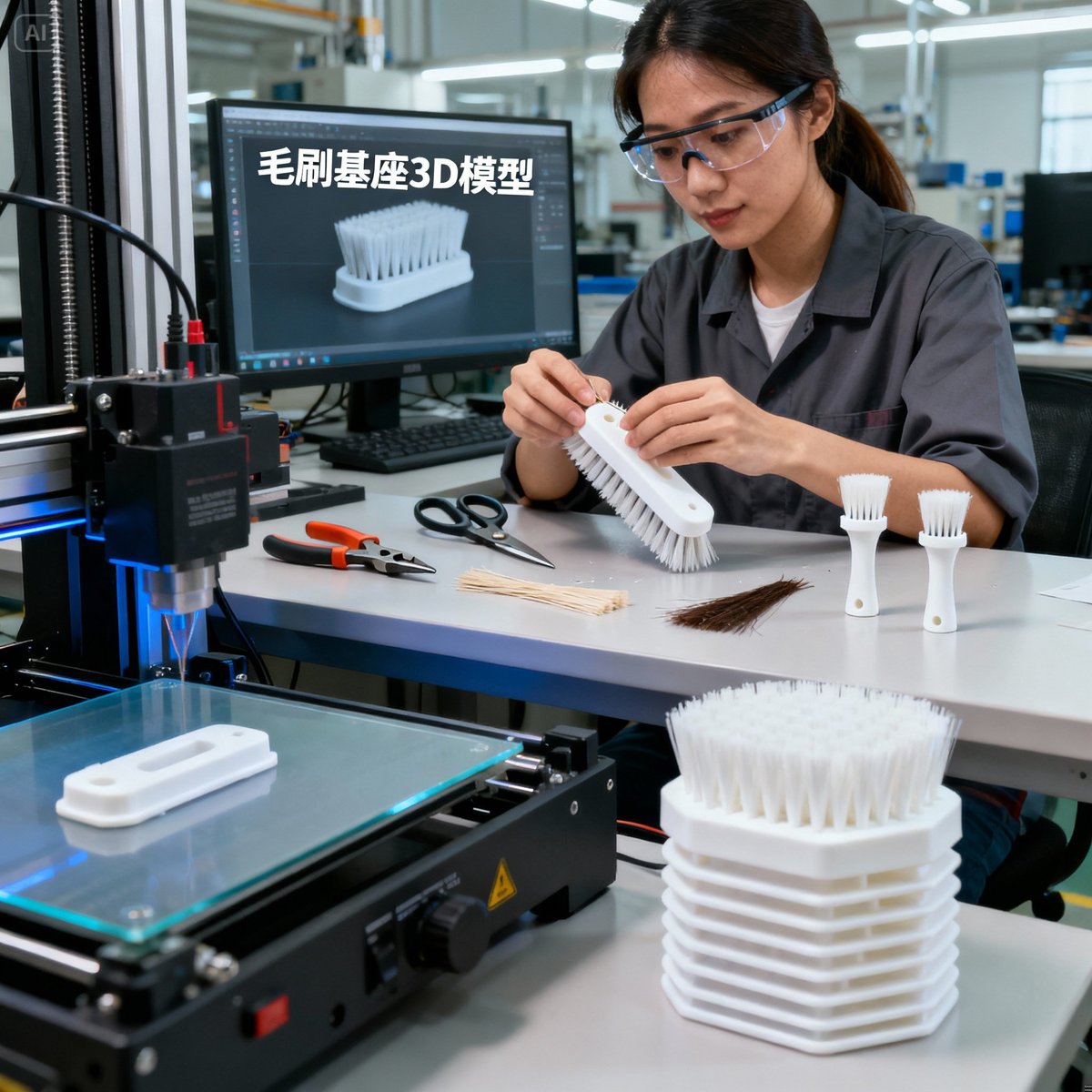 3d printing brush prototype process