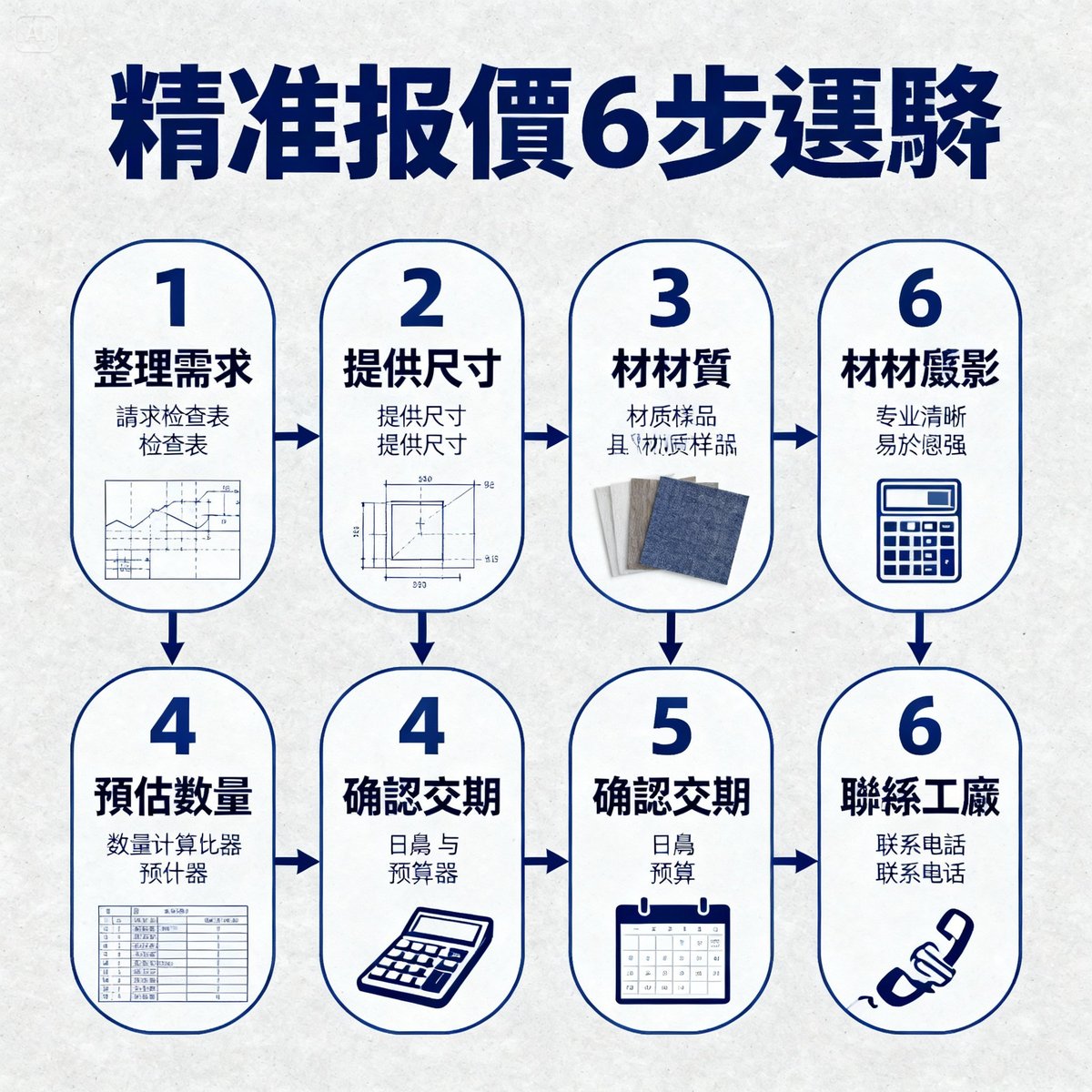 accurate quotation six step process flowchart