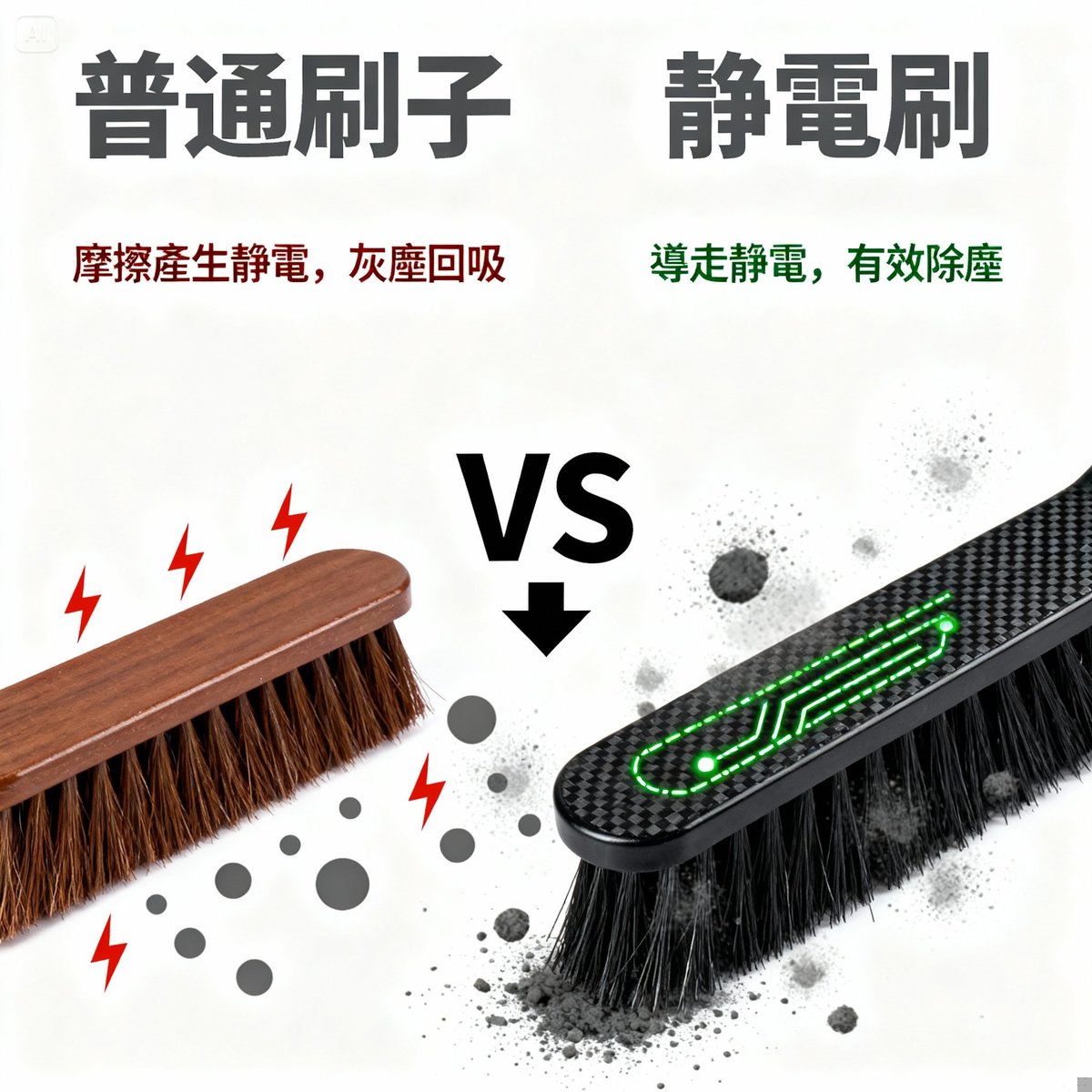 antistatic principle comparison diagram
