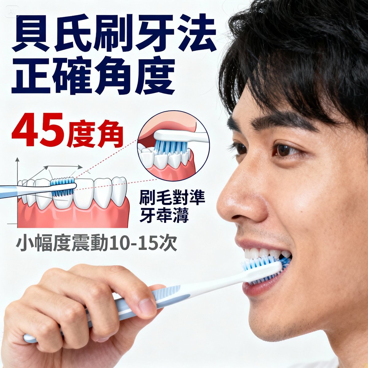 bass brushing technique correct angle demonstration