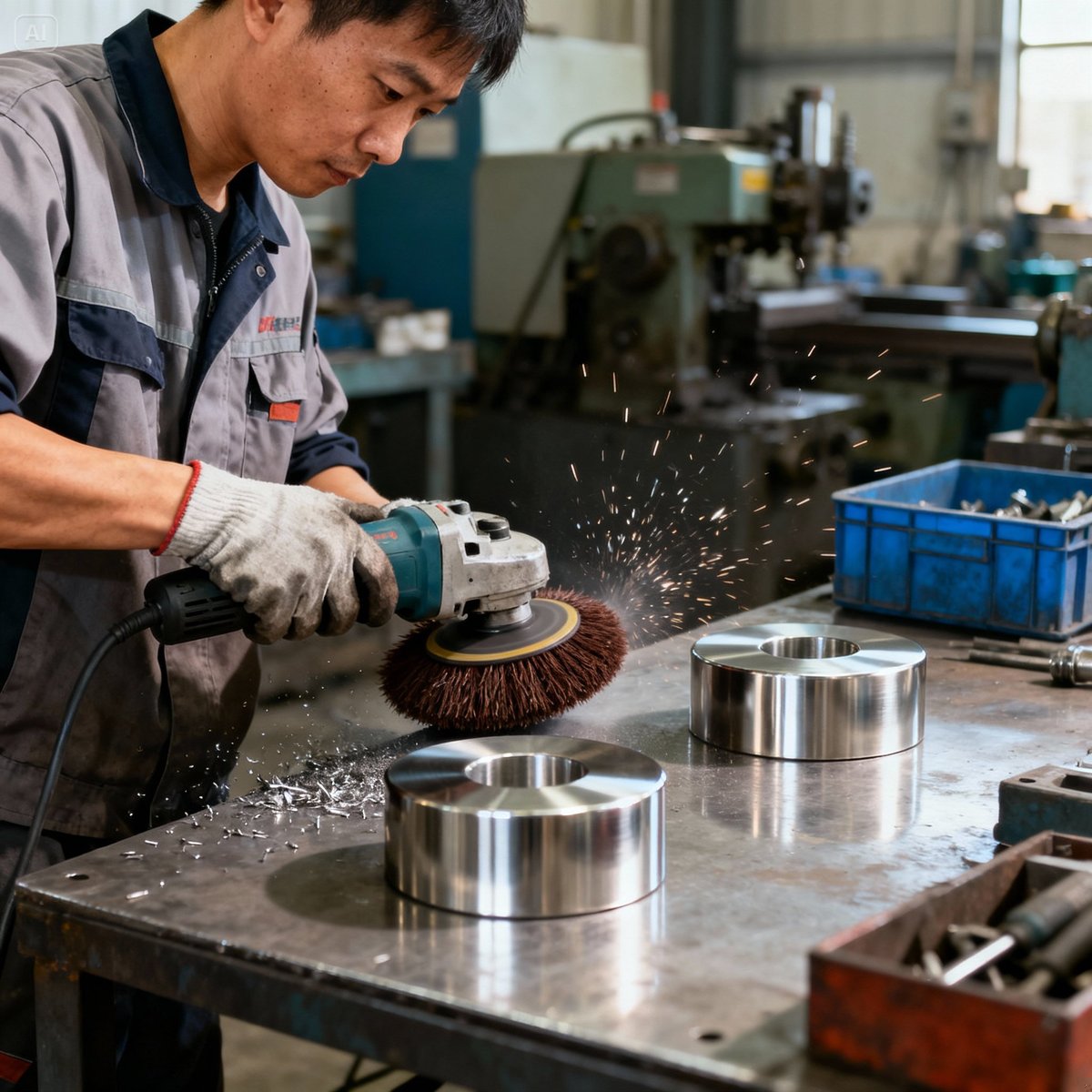 boar bristle brush metal polishing