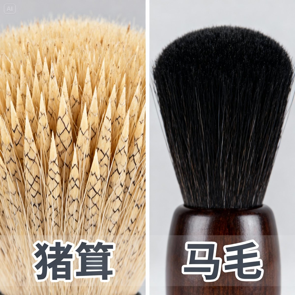 【2025】鬃毛刷 vs 馬毛刷完整比較|10大維度分析,教你選擇最適合的天然刷毛