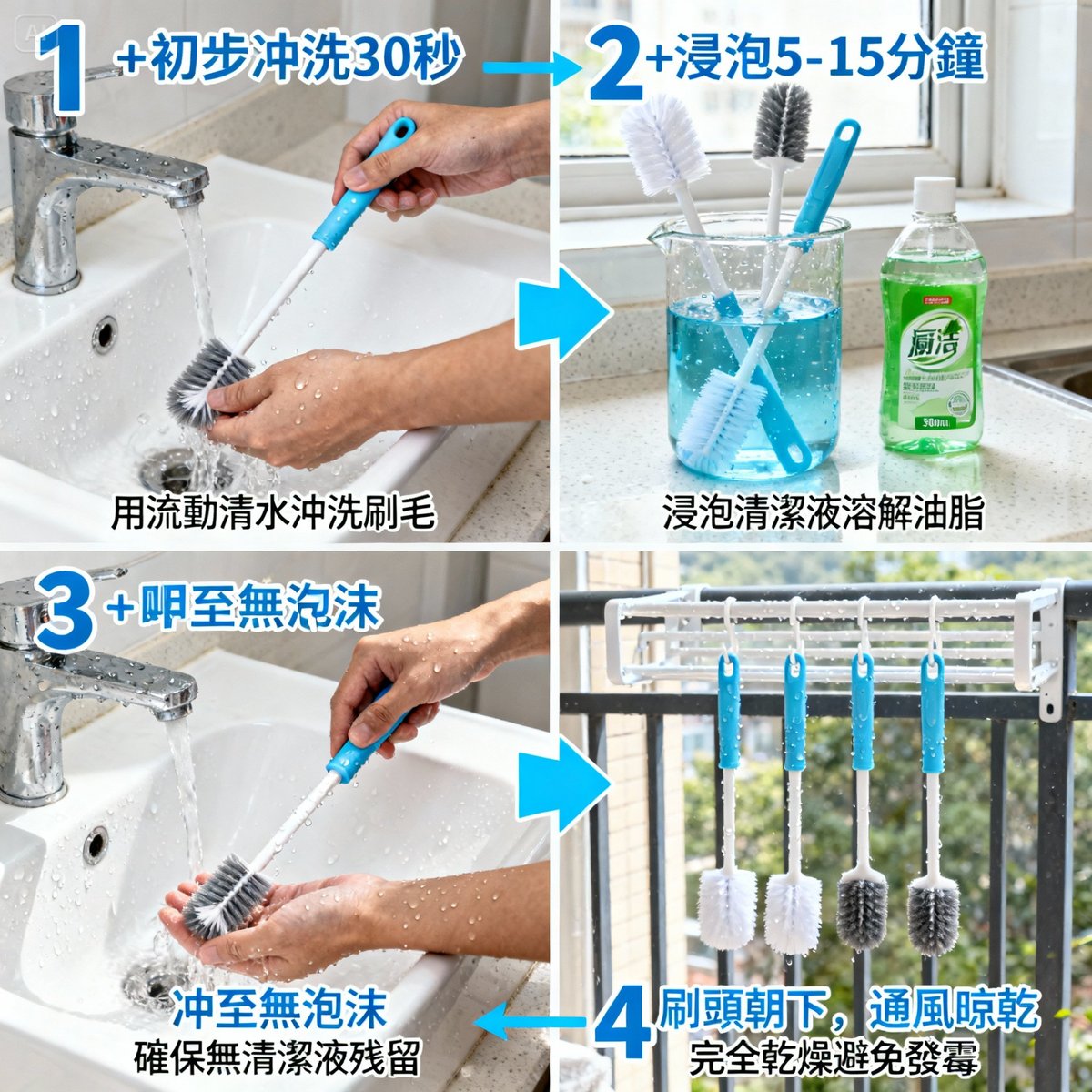 刷具多久洗一次?清潔刷具完整指南與推薦清潔液 2025
