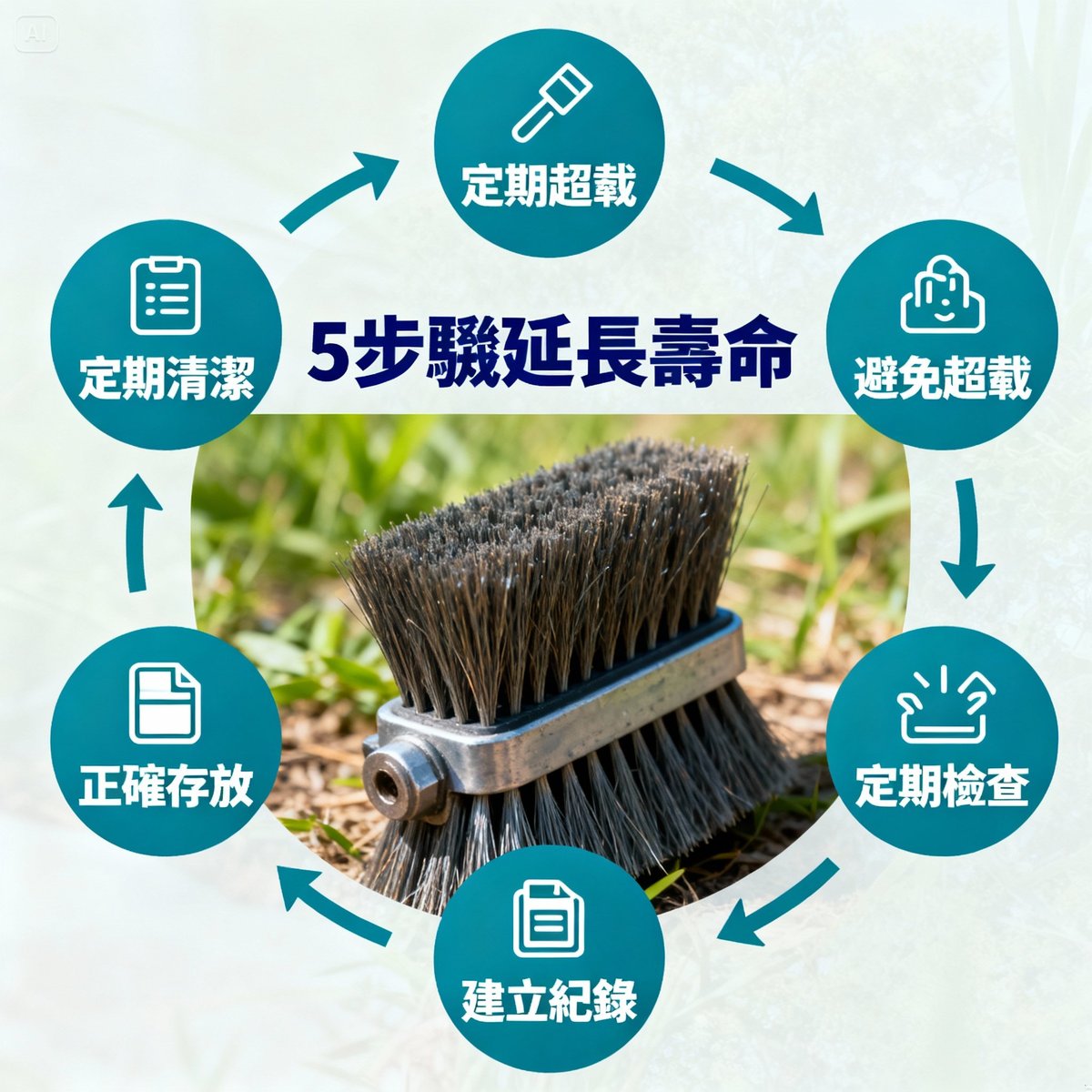 brush maintenance five steps infographic