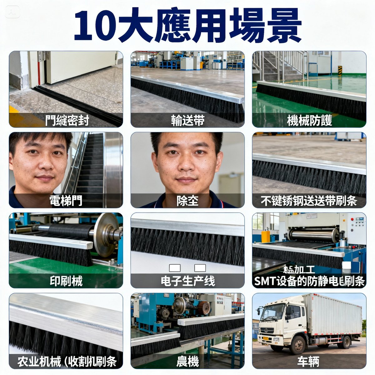 brush strip ten application scenarios photo collage