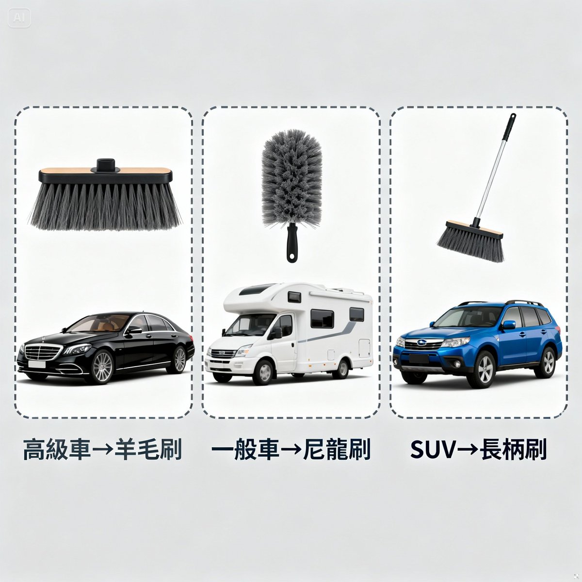 car type and brush matching guide