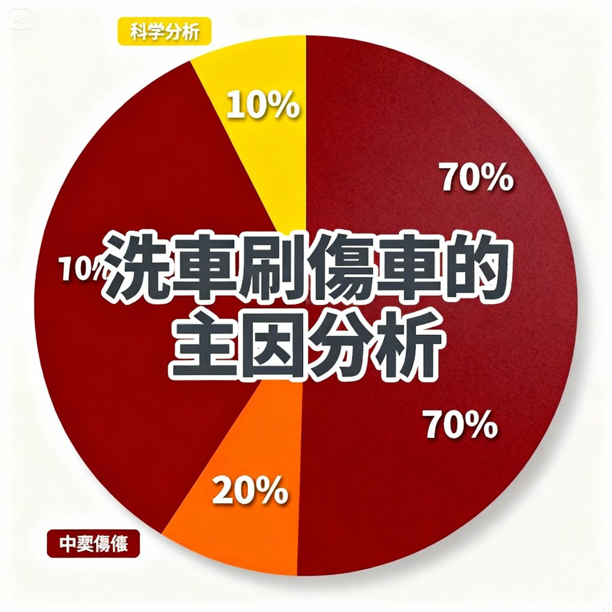 car wash brush damage cause pie chart