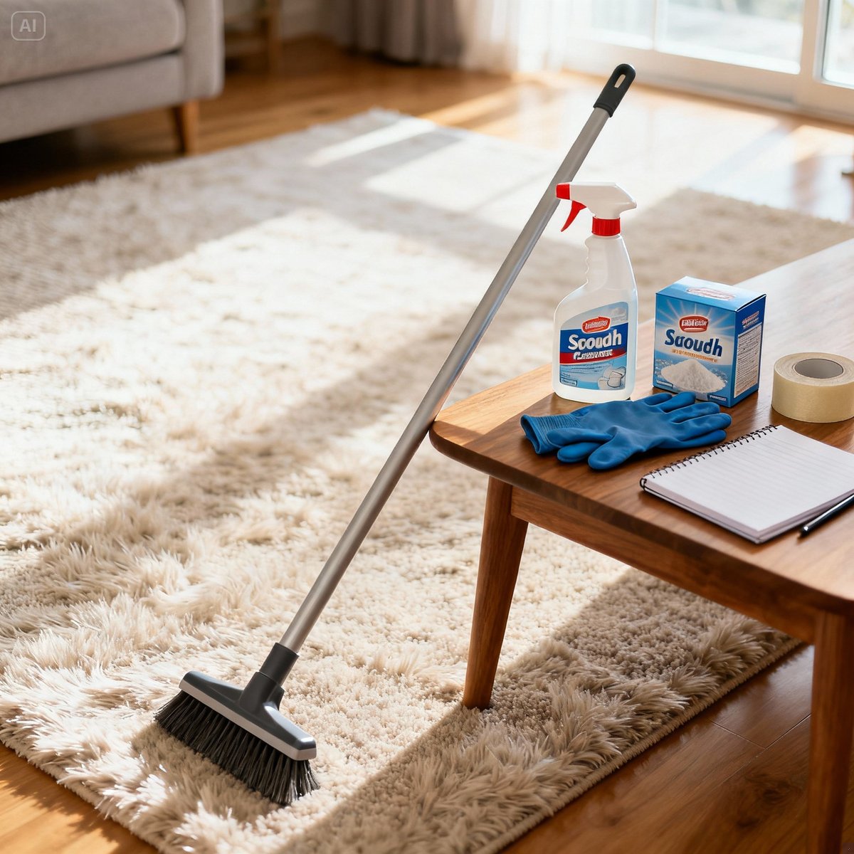 carpet maintenance tools organized display