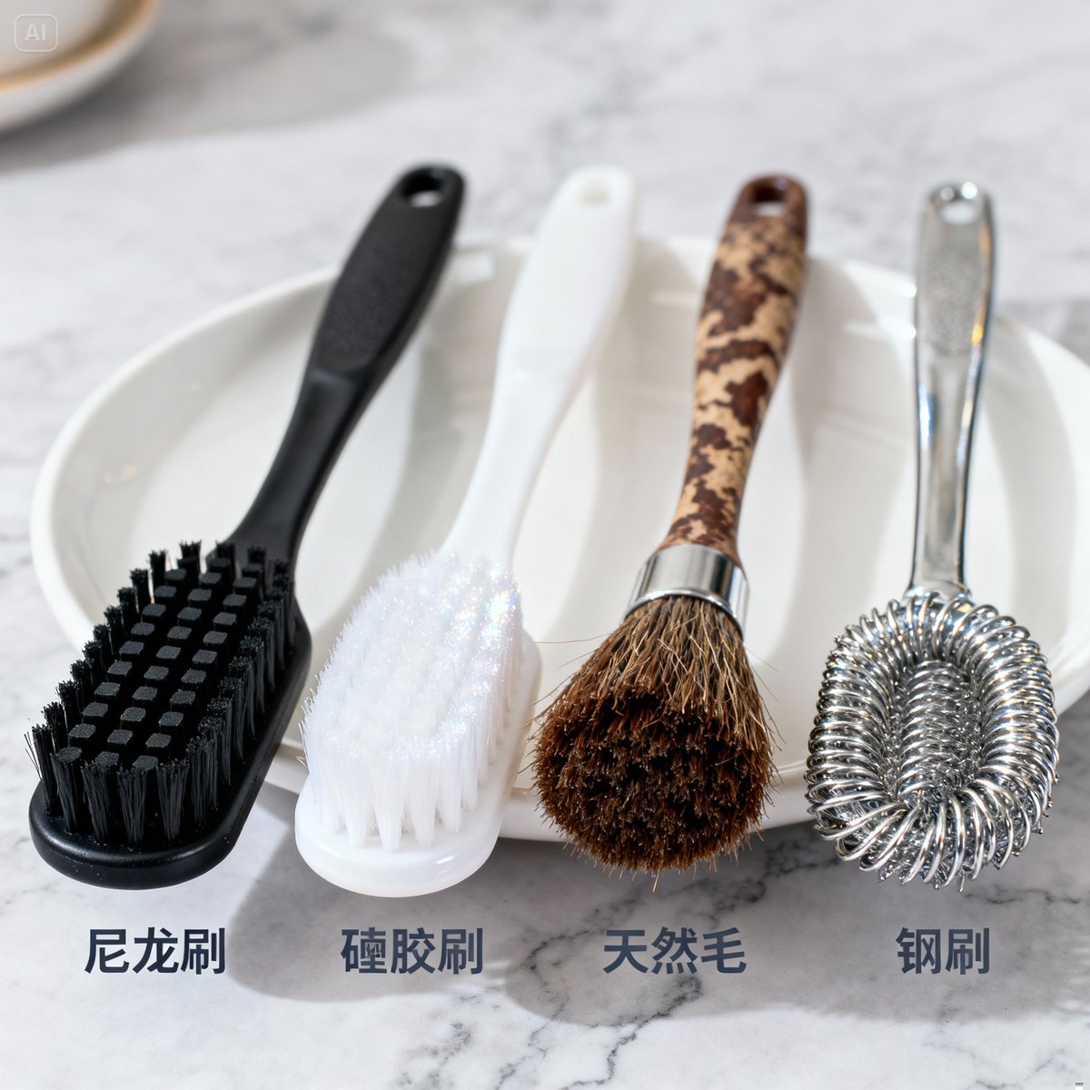 cleaning brush material comparison nylon silicone bristle