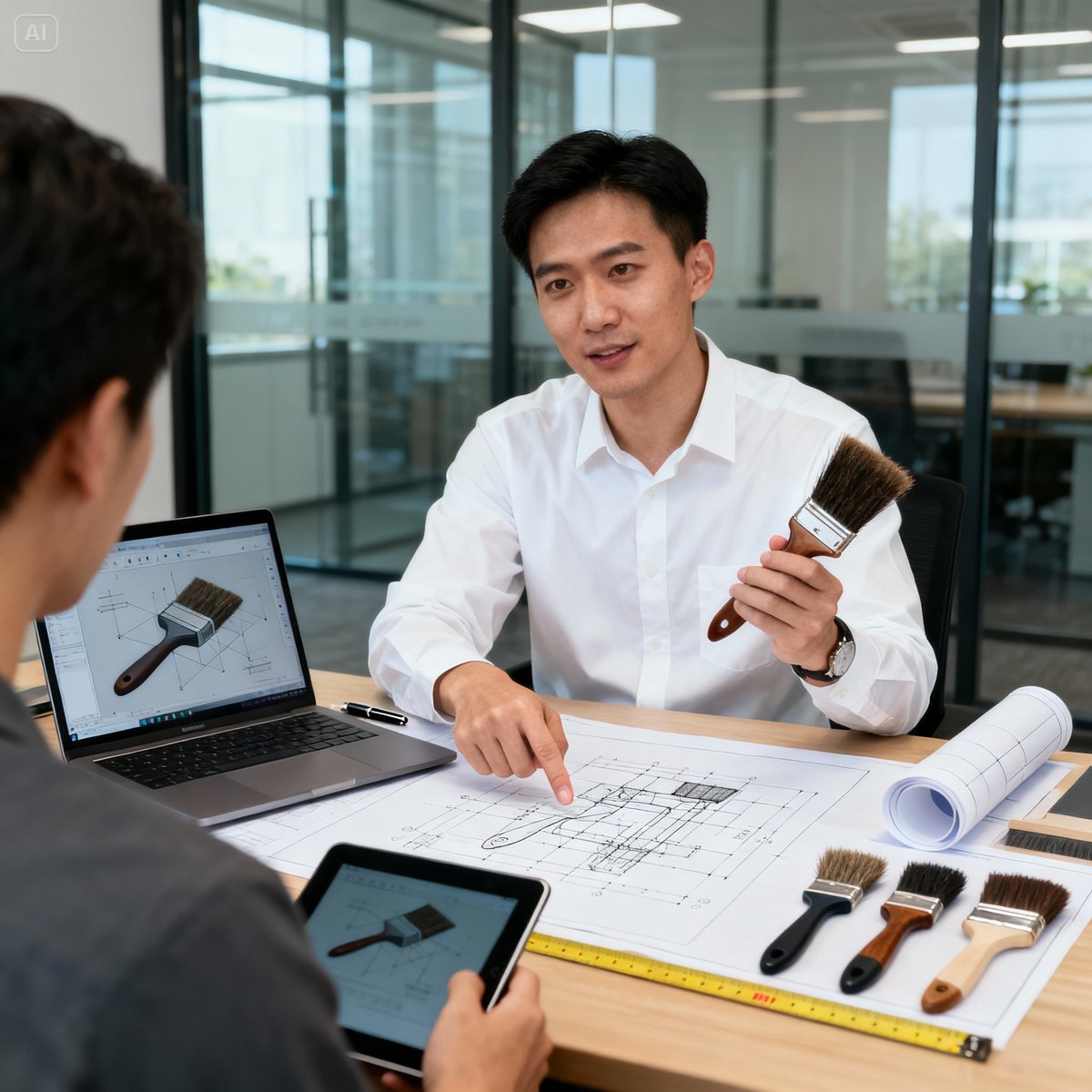 custom brush design consultation meeting