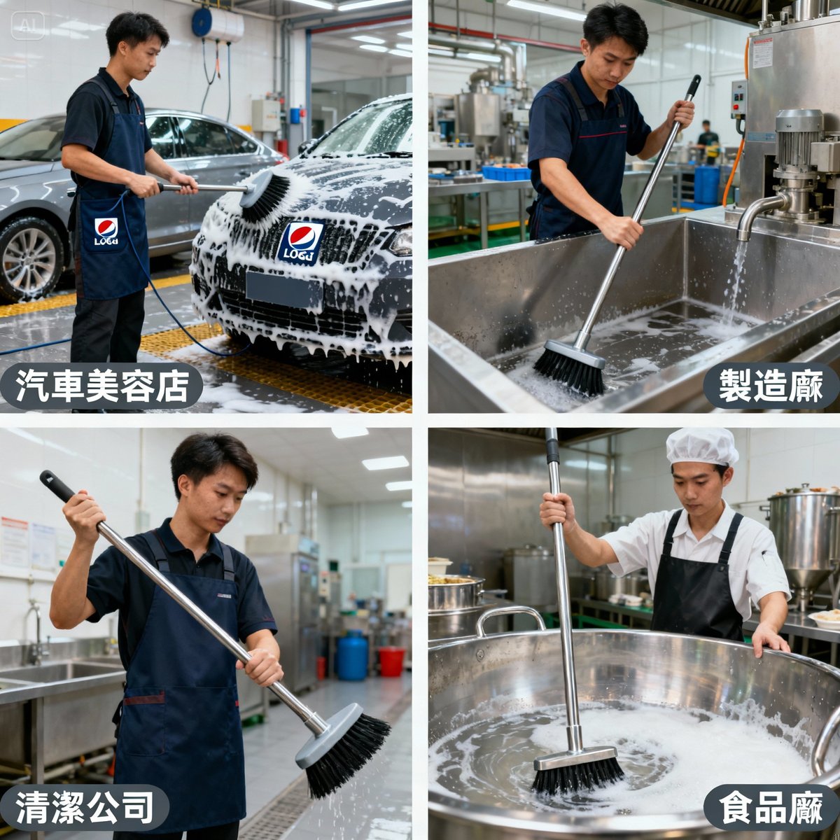 industrial custom brush applications three sectors