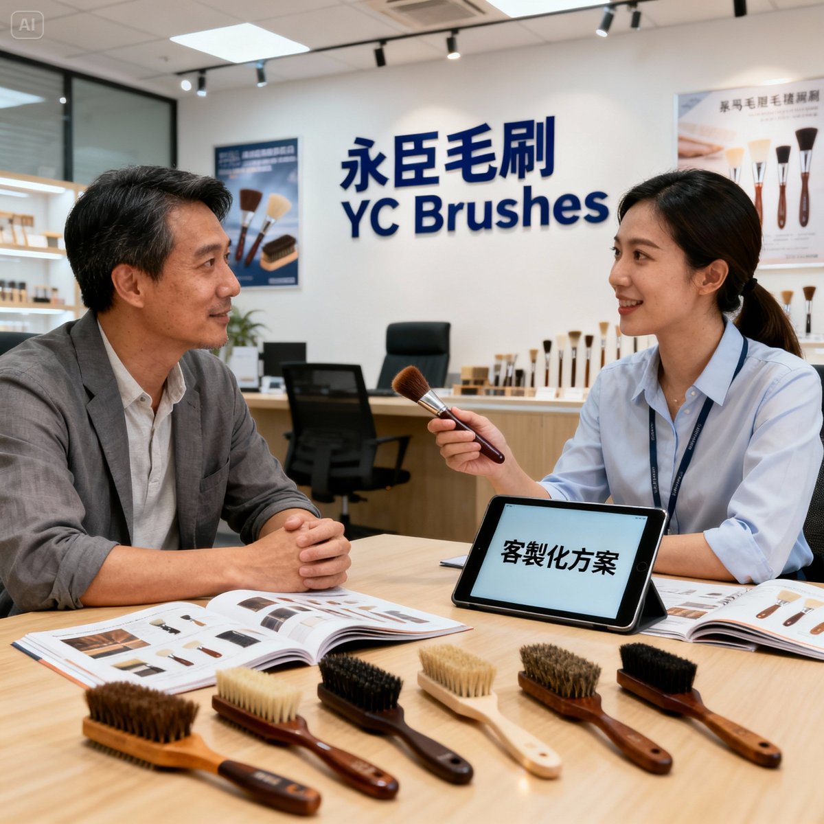 customer consulting yc brushes staff showroom