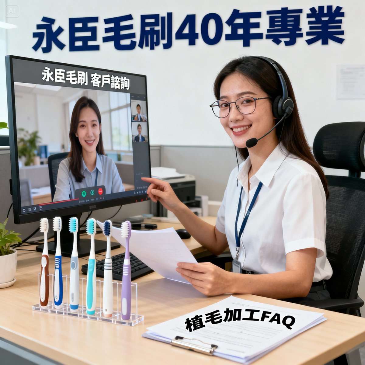 customer service representative answering faq questions