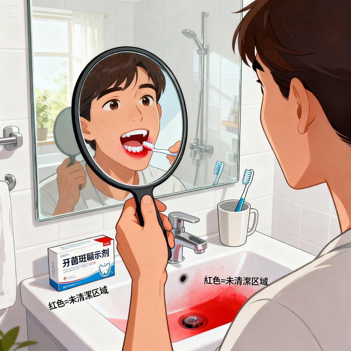 dental plaque disclosing tablet usage demo