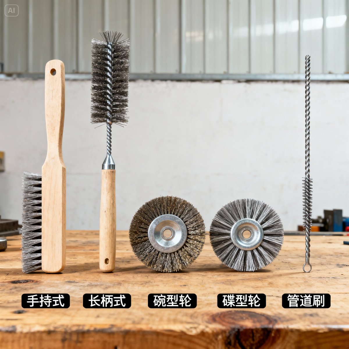 different types wire brushes display comparison