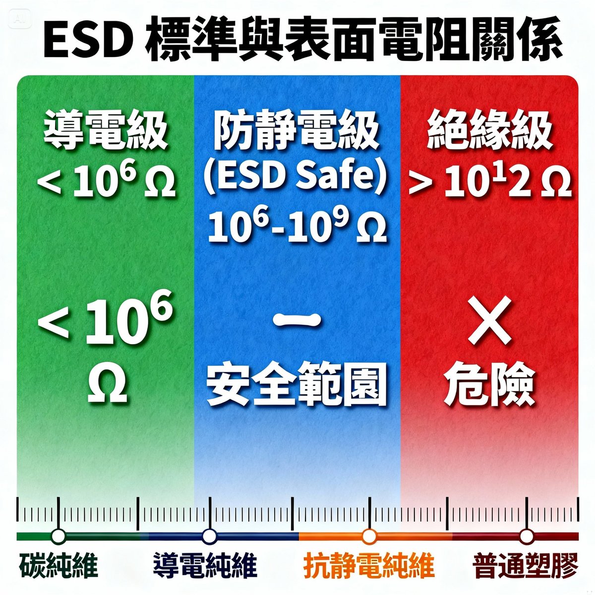 esd standard surface resistance chart