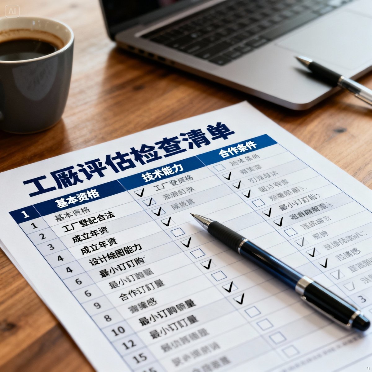 factory selection checklist document