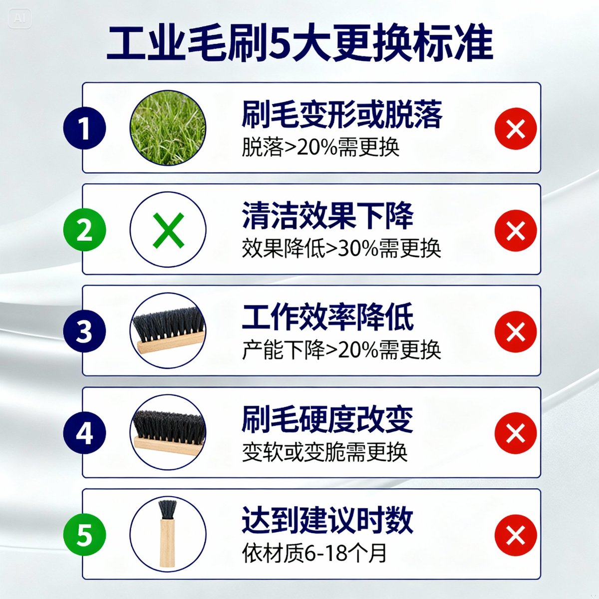 刷具多久要換?5大產業更換週期與成本控制指南