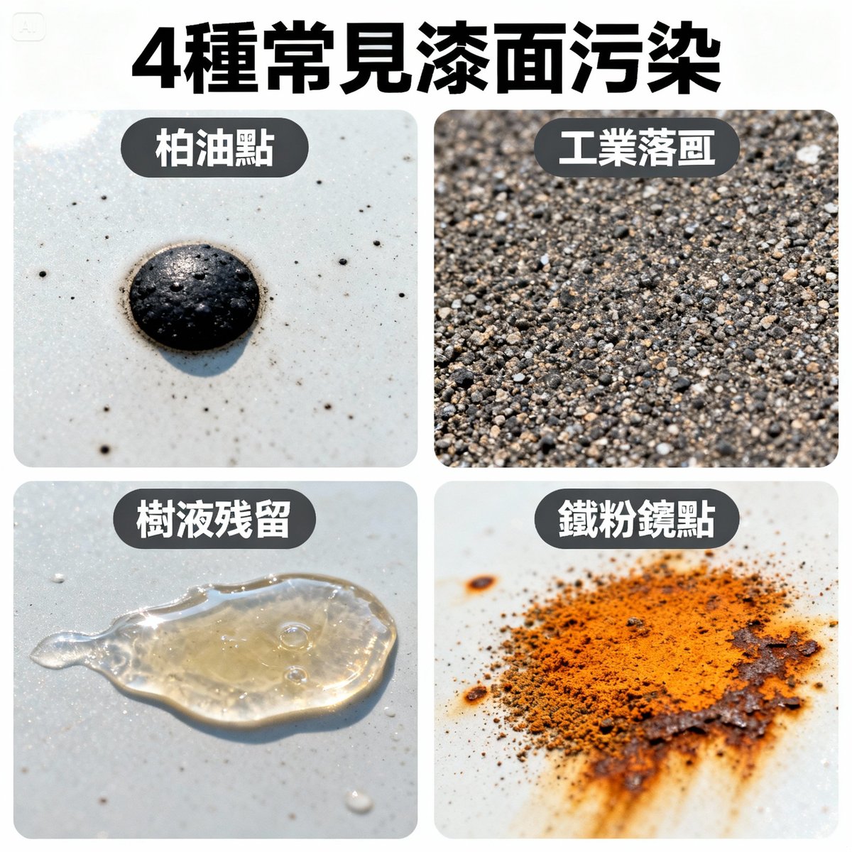 four common paint contamination types comparison