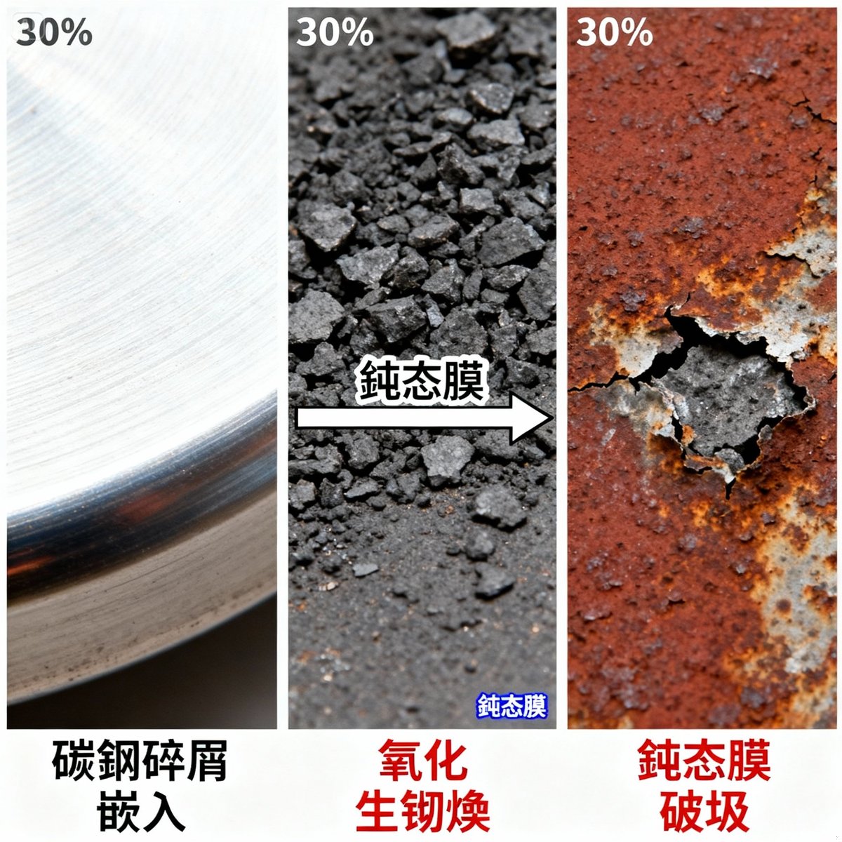 free iron contamination mechanism diagram
