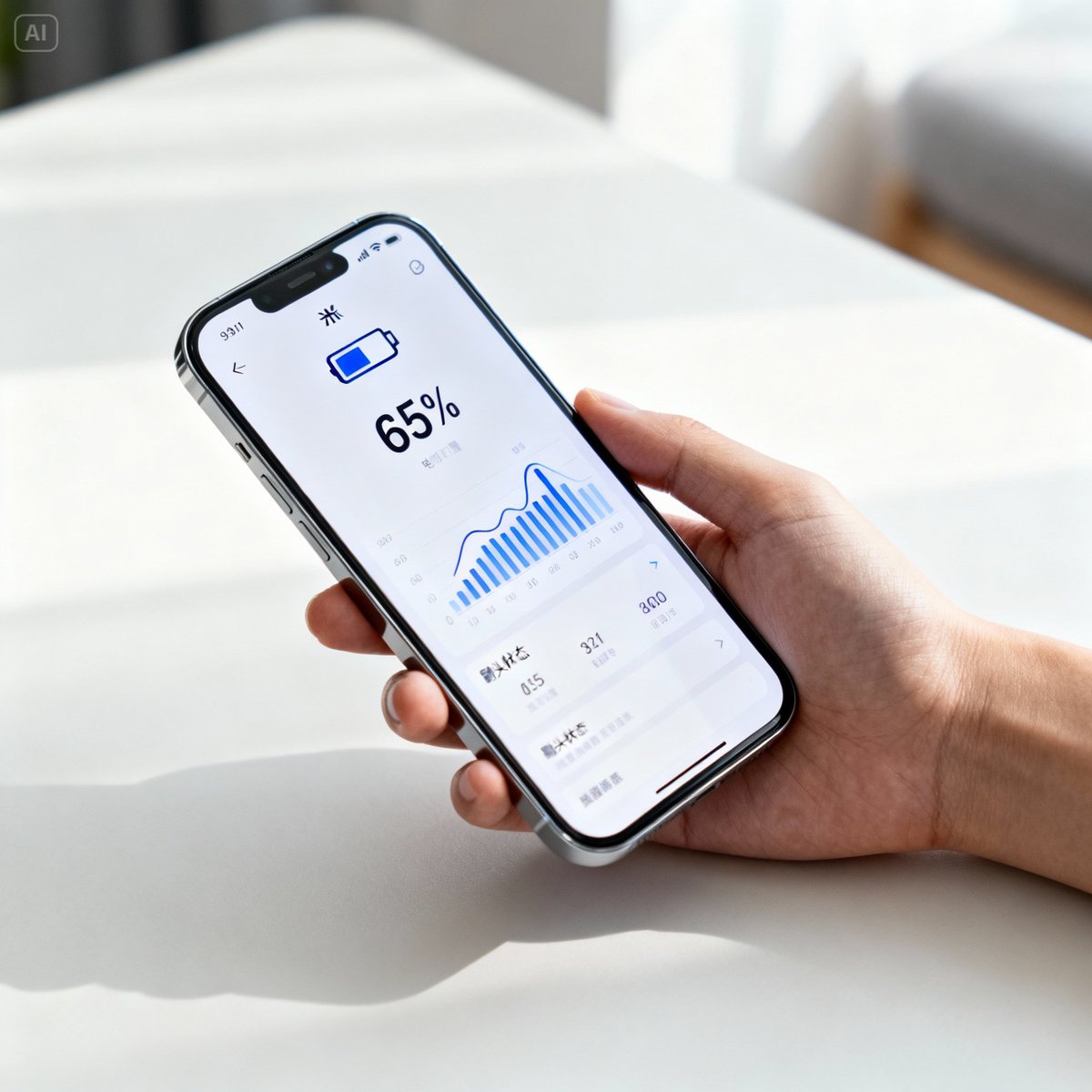 hand holding phone mijia app electric brush interface