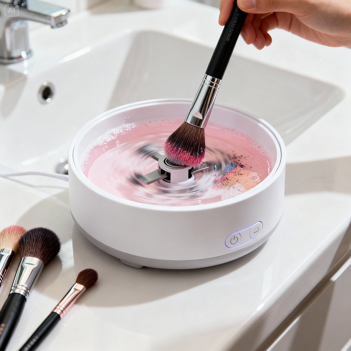 home brush washing machine in use