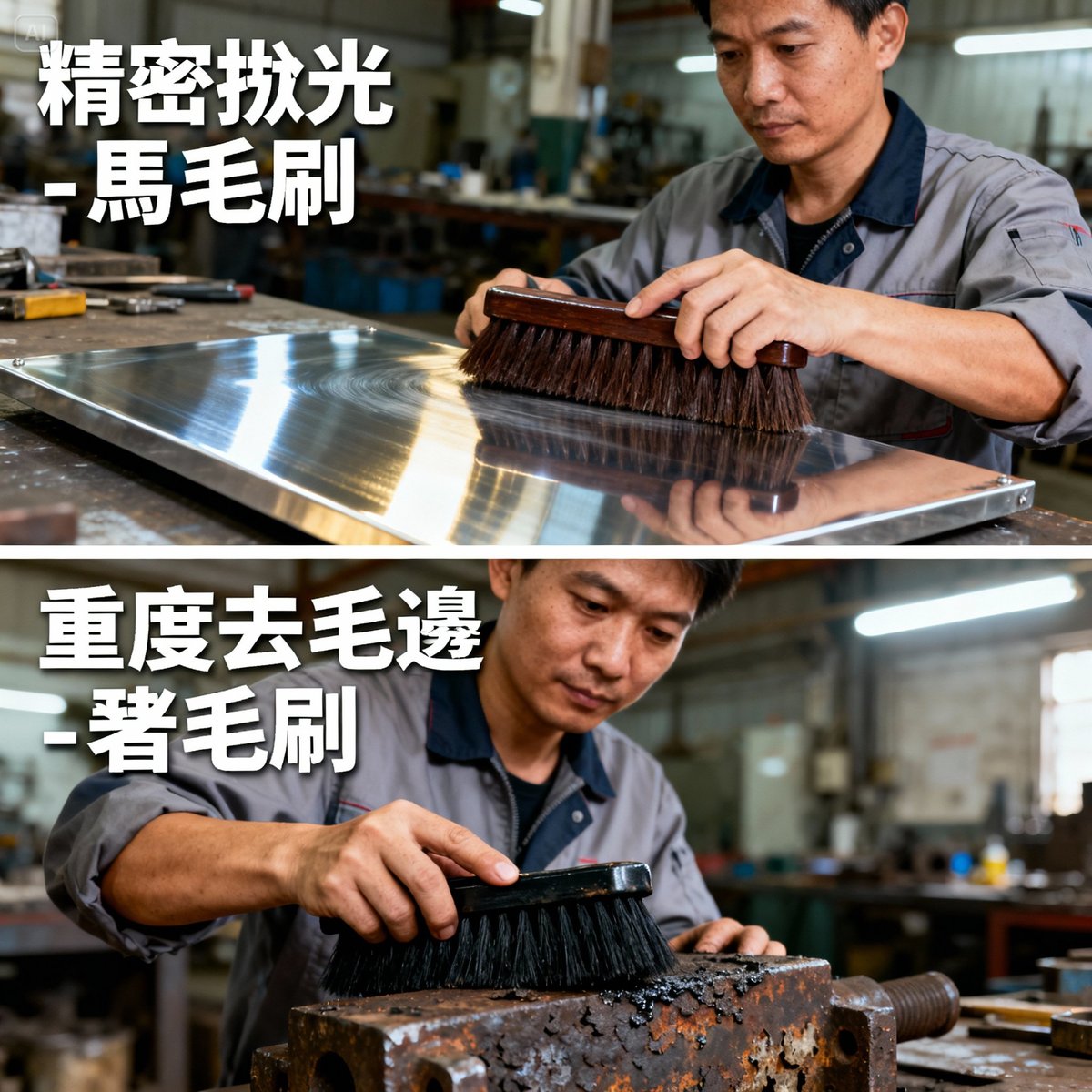 horse vs pig brush industrial application comparison