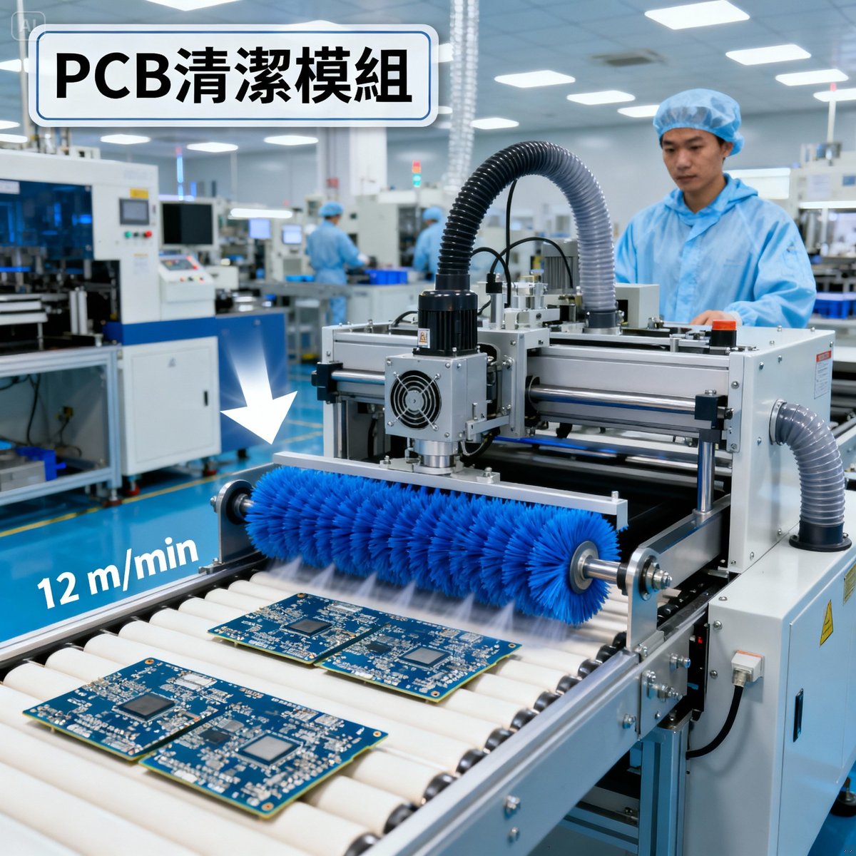 industrial brush roller cleaning pcb