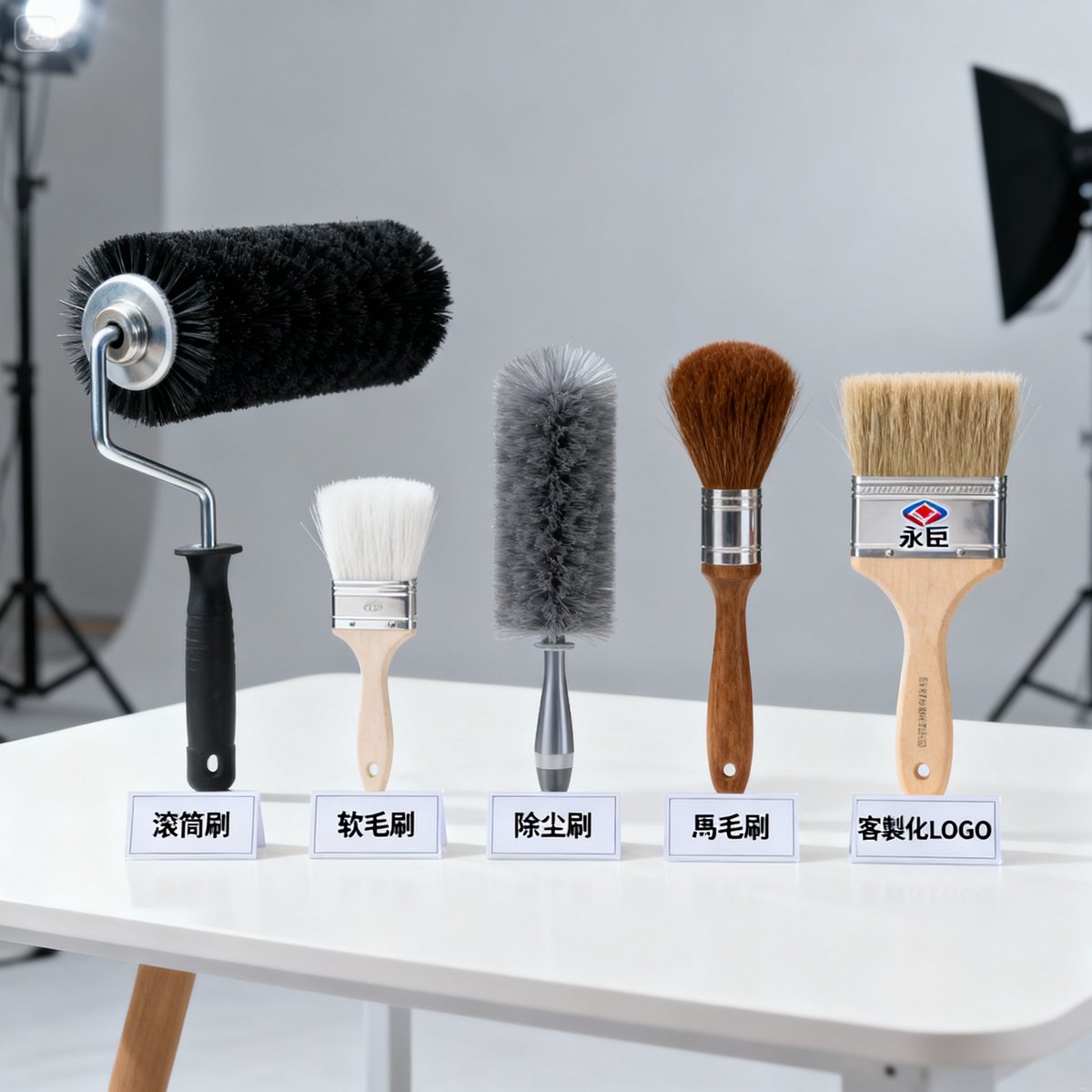 industrial brush types product display
