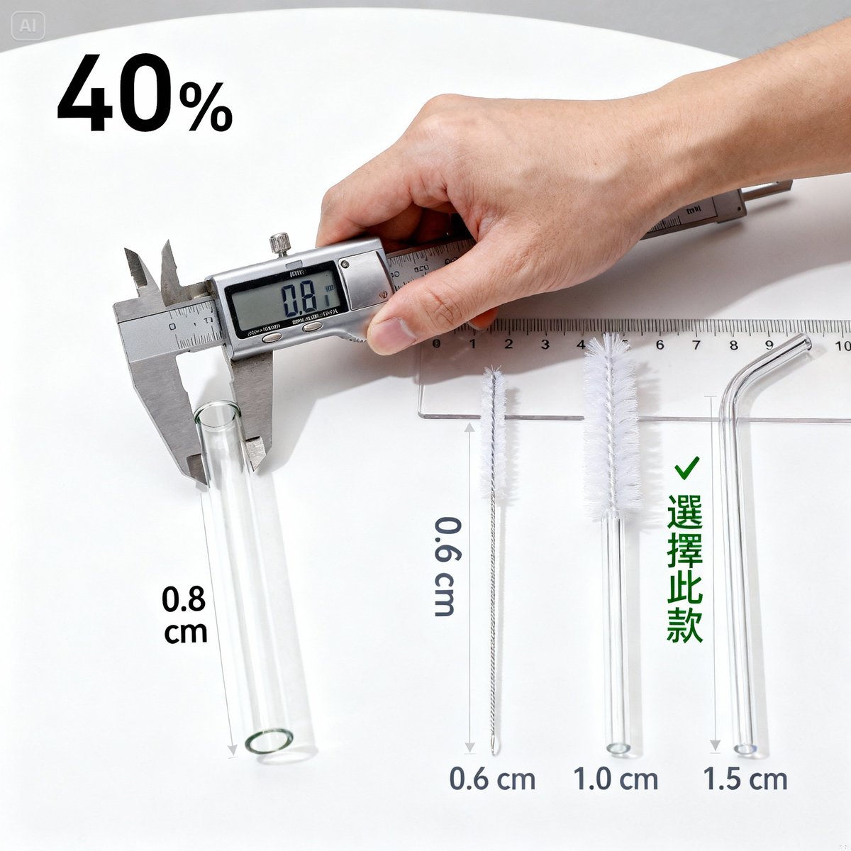 measuring straw diameter selecting correct brush size