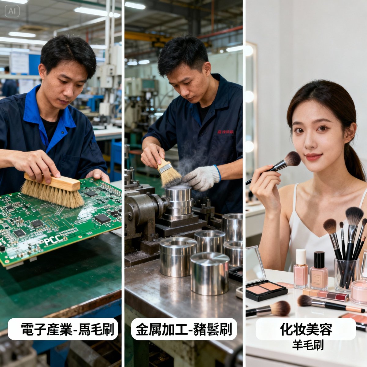 natural brushes different applications