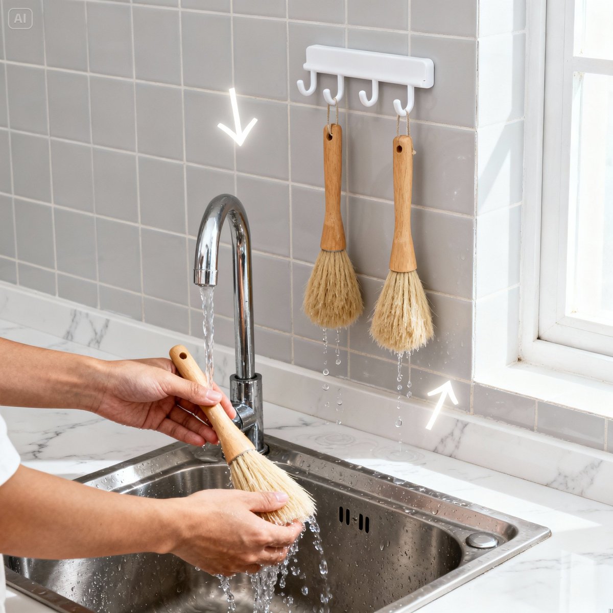 proper brush cleaning and drying method