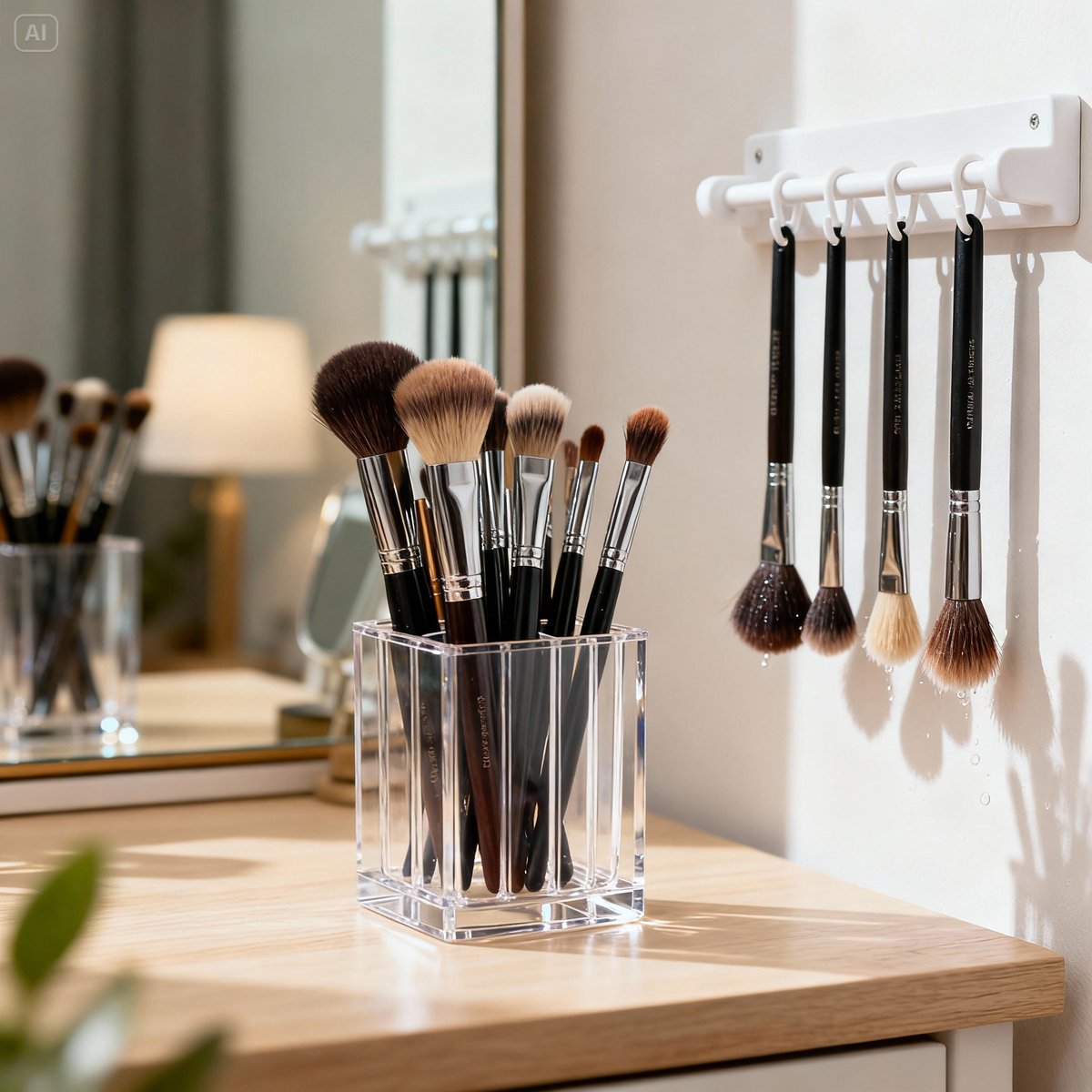proper brush storage and drying setup