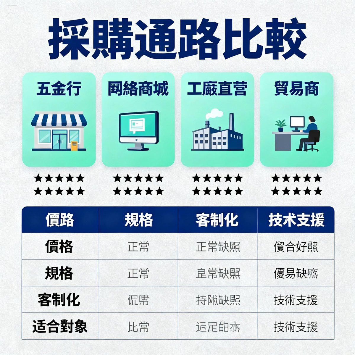purchasing channel comparison infographic