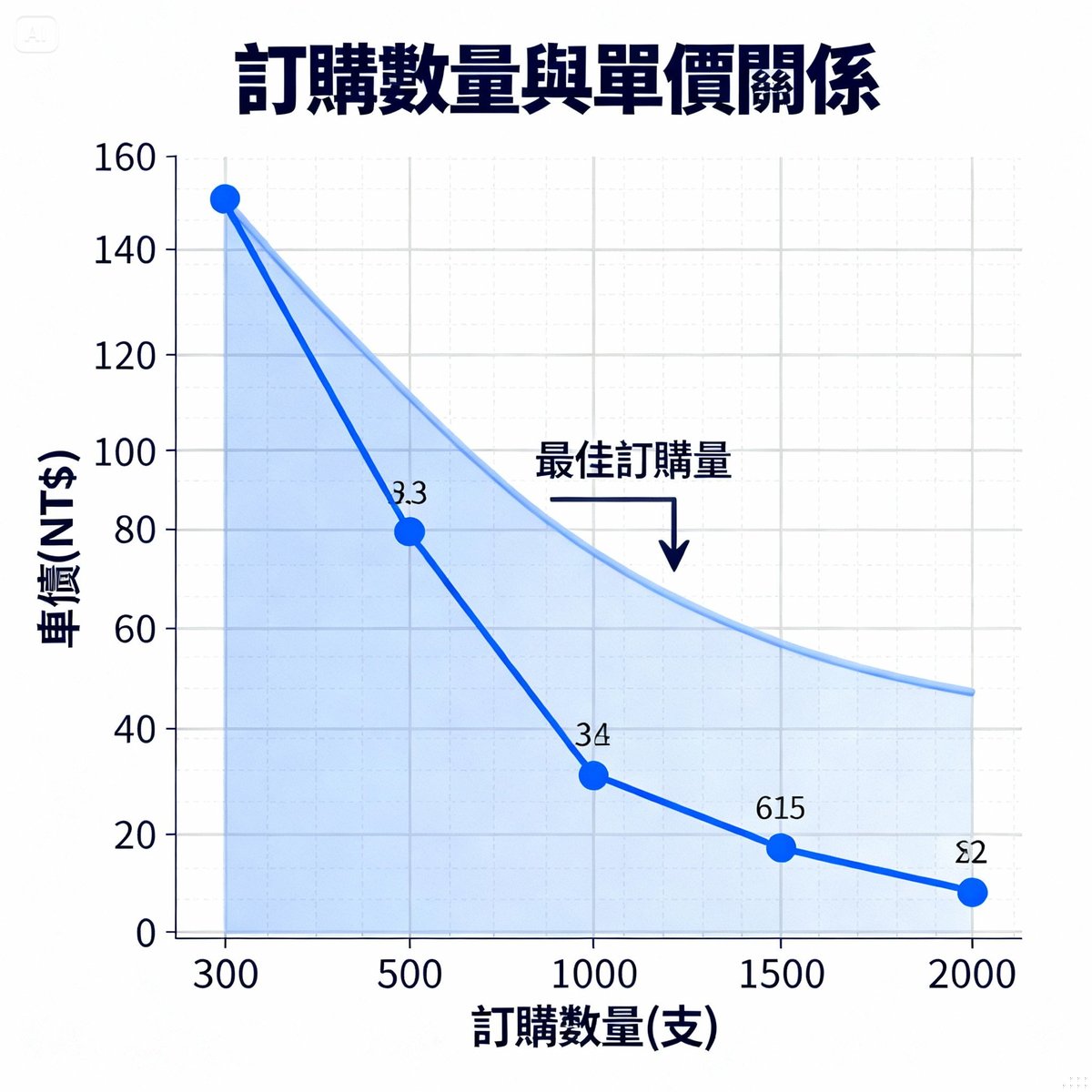 quantity vs unit price curve chart