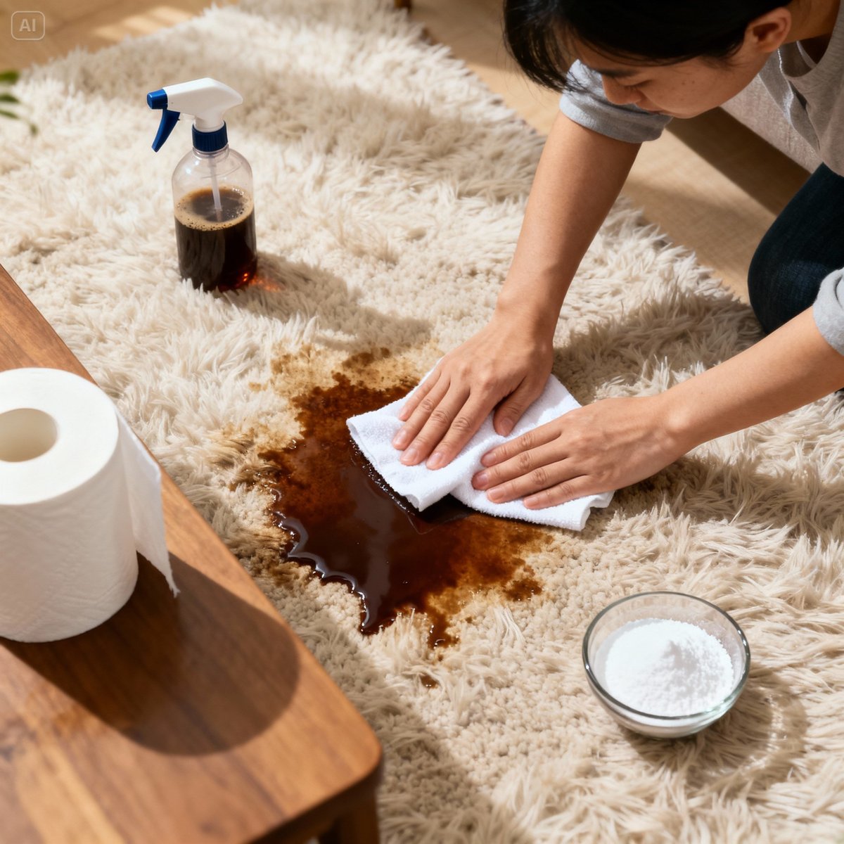 removing coffee stain from carpet