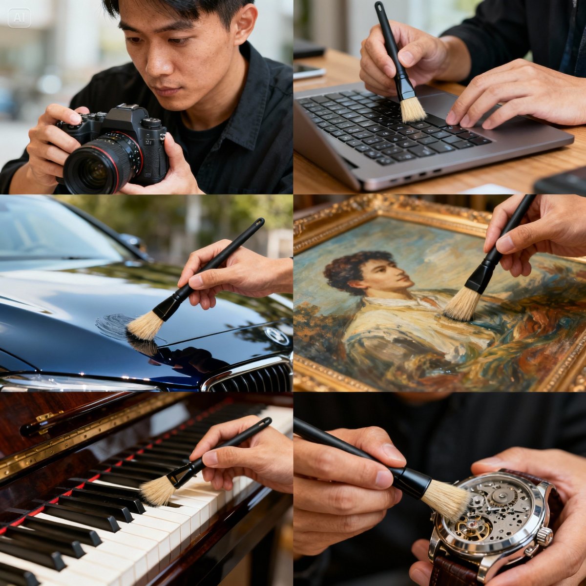 six precision cleaning scenarios soft brush