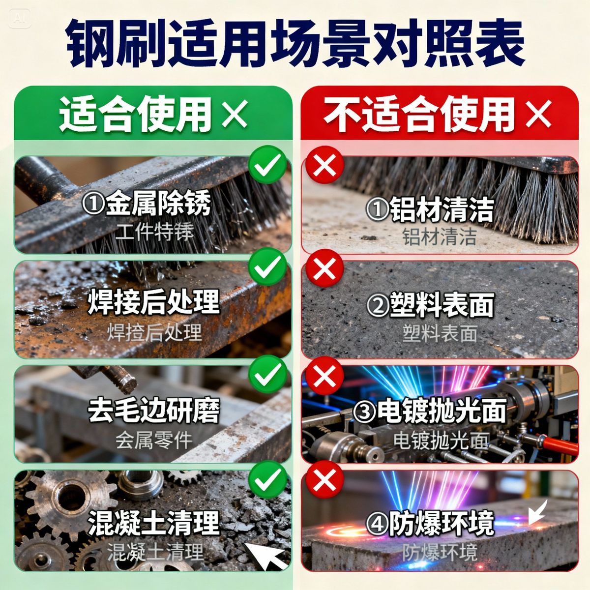 工業用鋼刷vs尼龍刷|材質選擇與應用場景完整比較