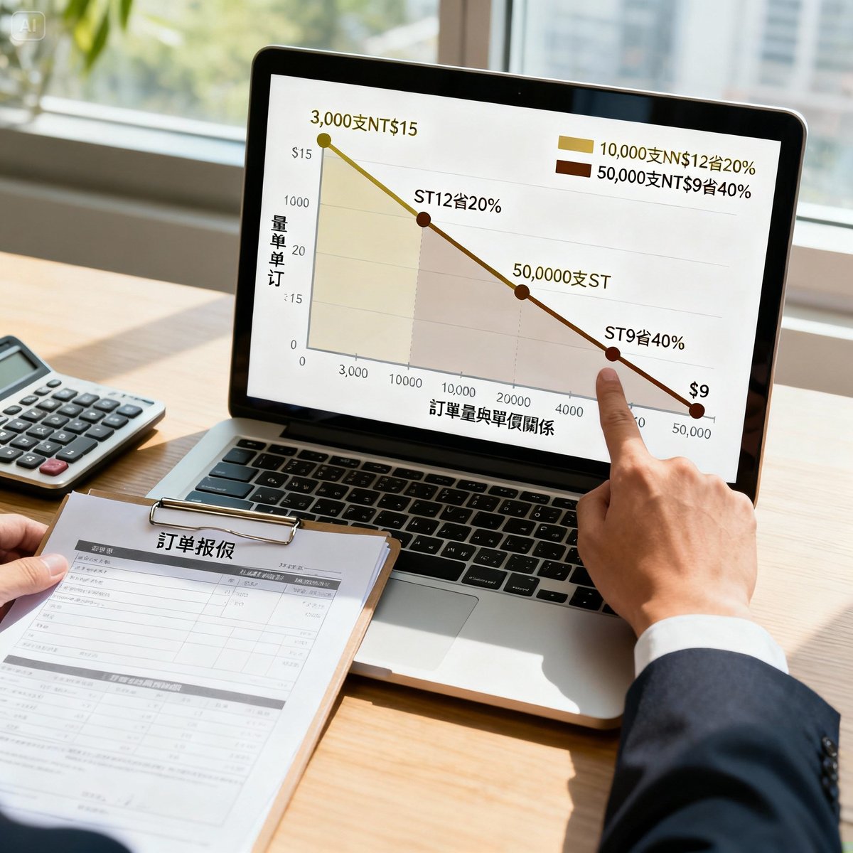toothbrush order quantity vs unit price chart
