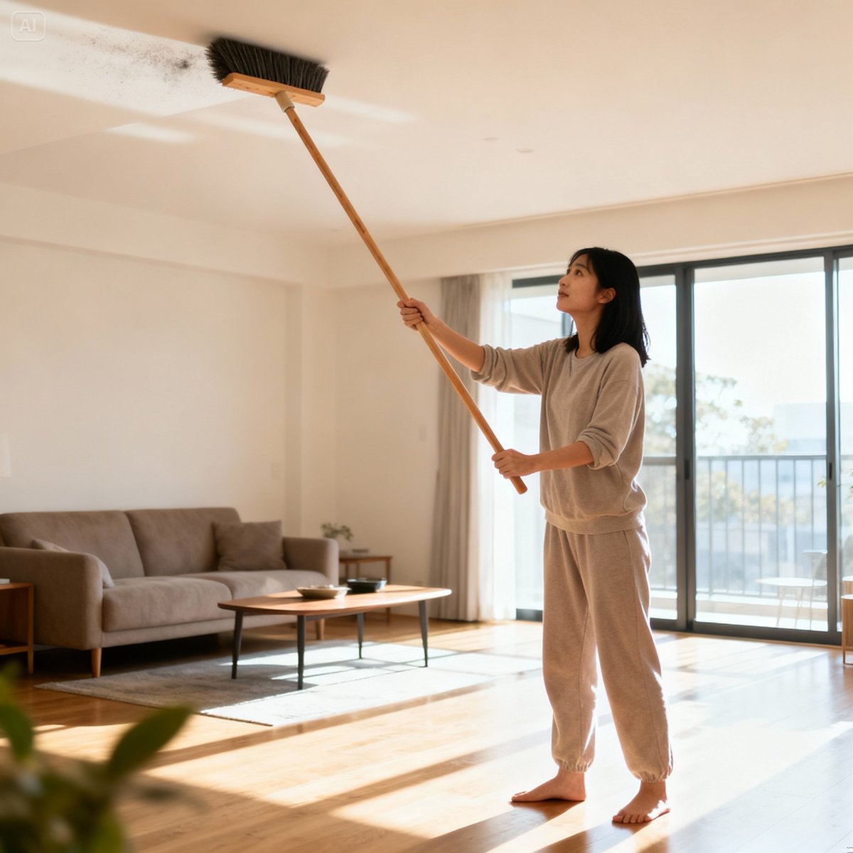 長柄刷天花板清潔完整指南|5步驟輕鬆除塵、工具選擇、安全技巧