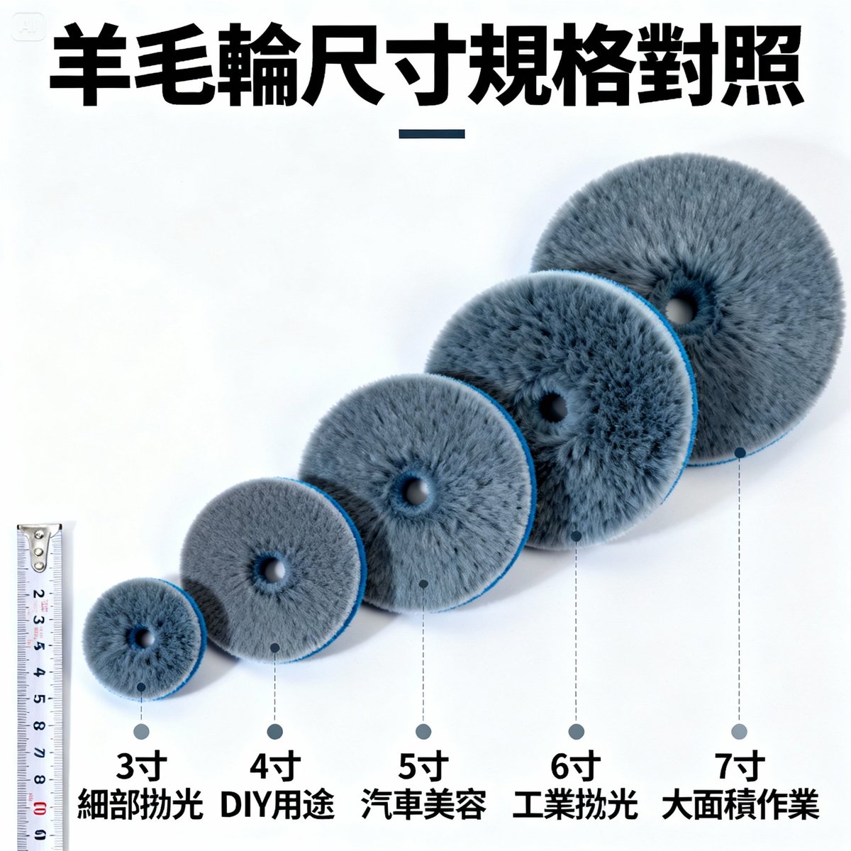 wool wheel size specification comparison chart