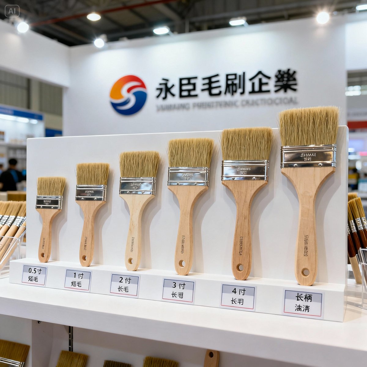 yc brush paint brush product display