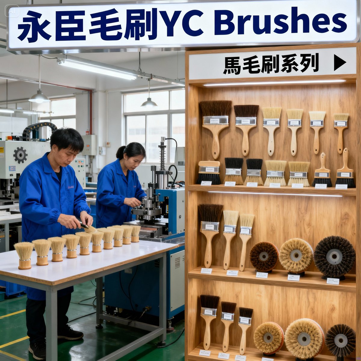 yc brushes factory production and showroom