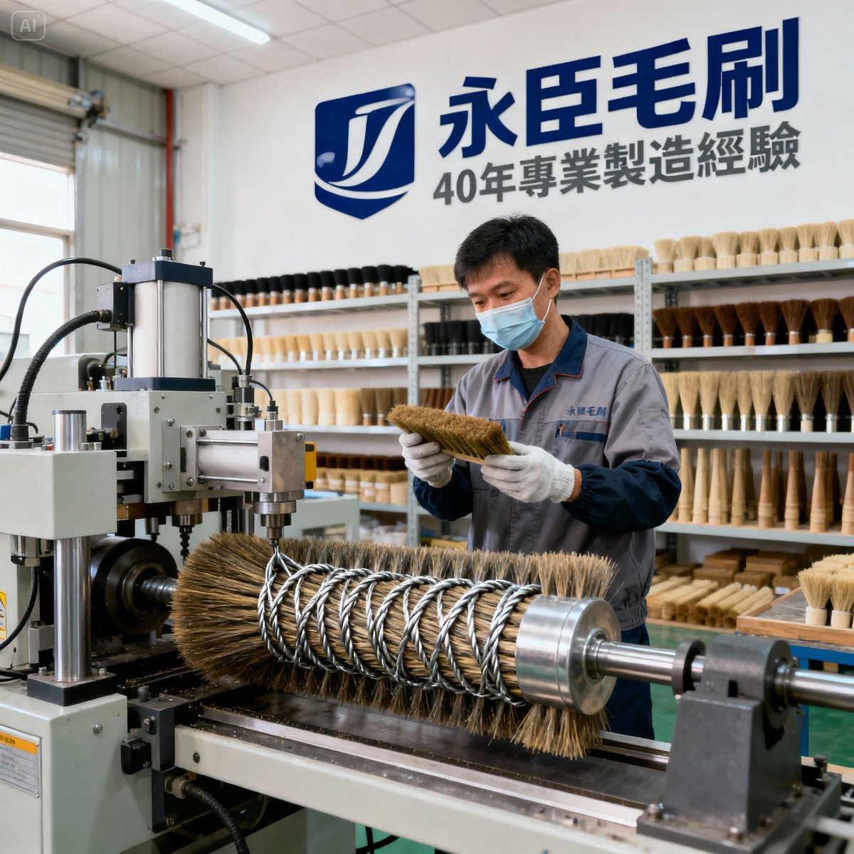 yongchen brush factory production line manufacturing